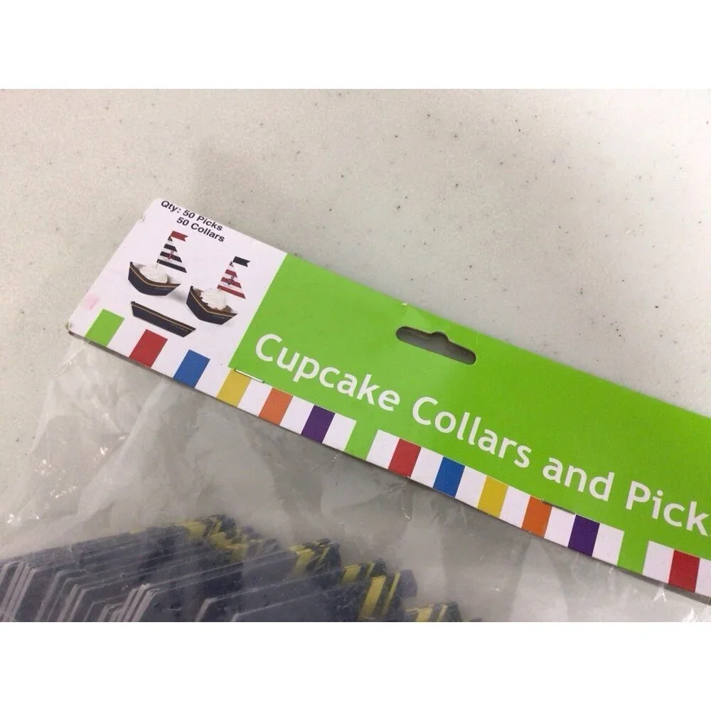 Cupcake Collars & Picks It’s a Boy Nautical Theme 100 Pieces New